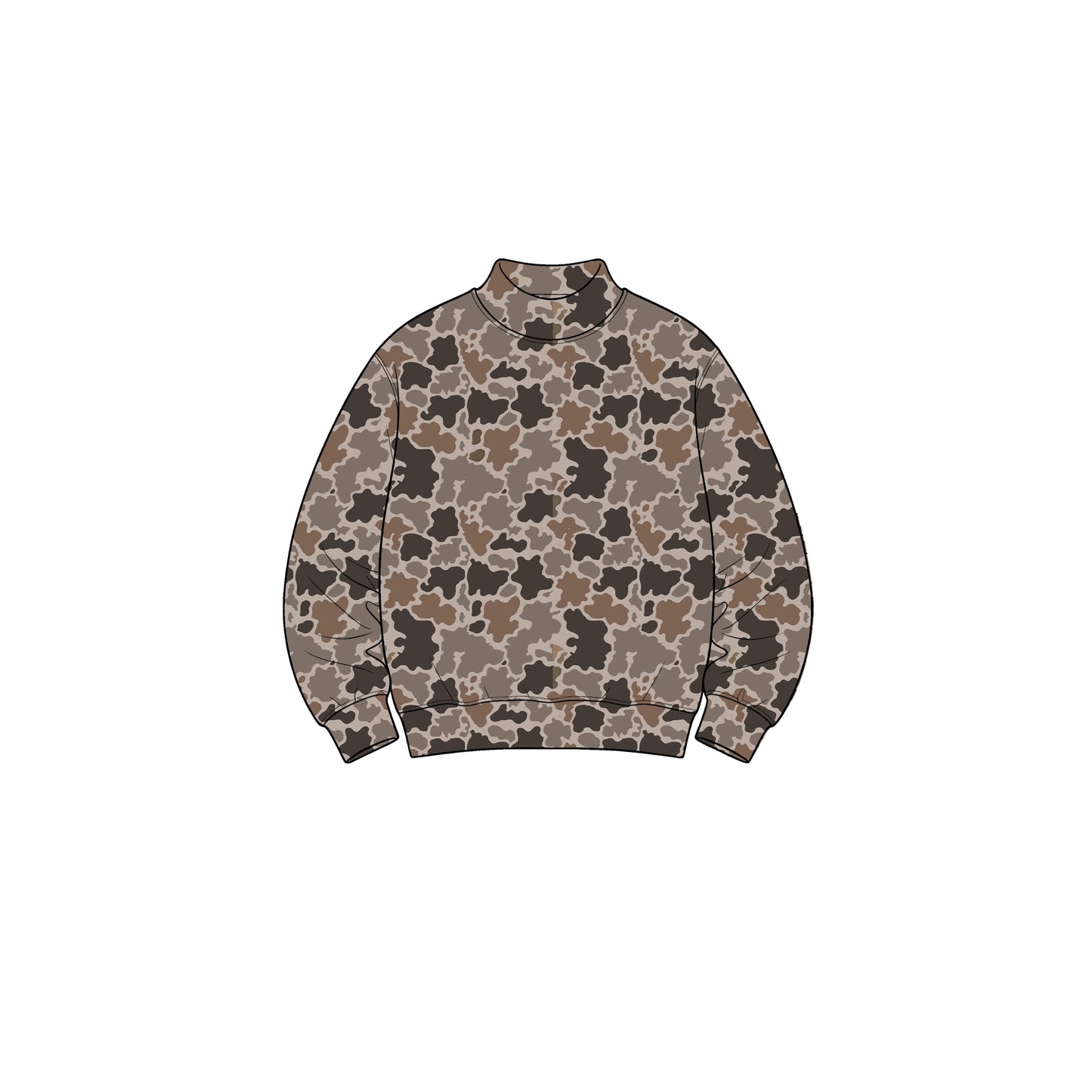 Preorder moq 5 Baby Girls Long Sleeve Brown Camo Choker Yoga Active T-shirts Top