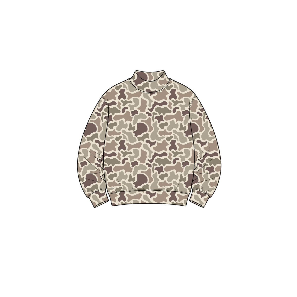 Preorder moq 5 Baby Girls Long Sleeve Khaki Camo Choker Yoga Active T-shirts Top