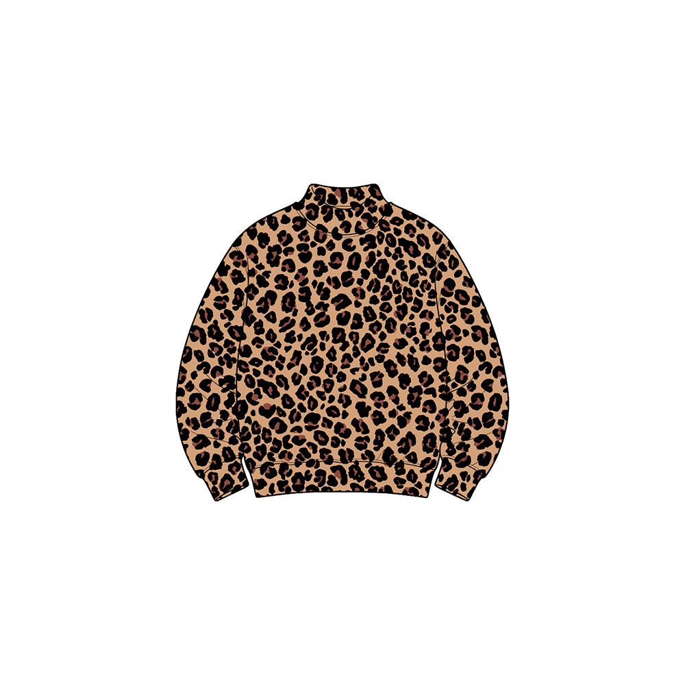 Preorder moq 5 Baby Girls Long Sleeve Brown Leopard Choker Yoga Active T-shirts Top