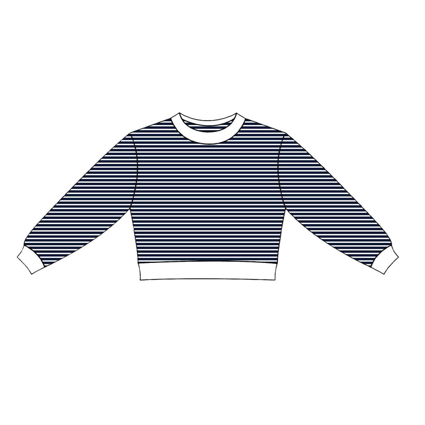 Baby Girls Navy Stripe Long Sleeve Yoga Active T-shirts Top Preorder