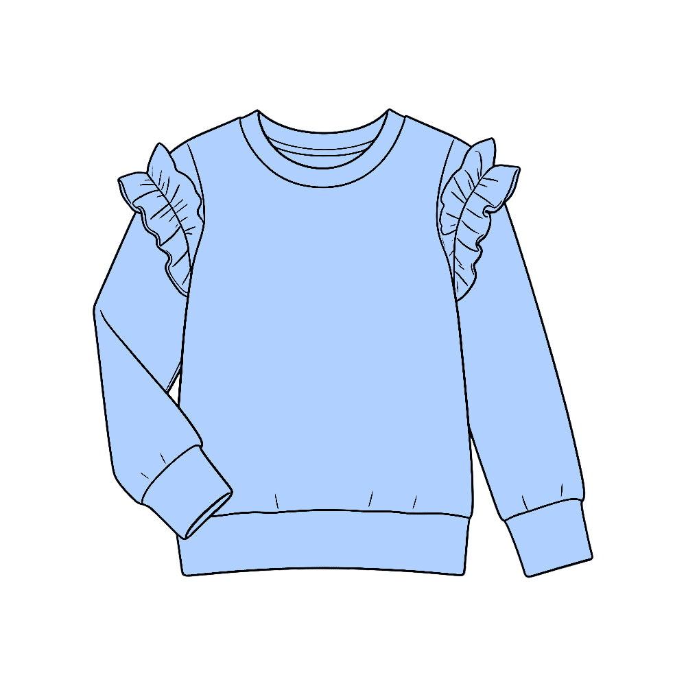 Baby Girls Blue Long Sleeve Cotton T-shirts Top Preorder