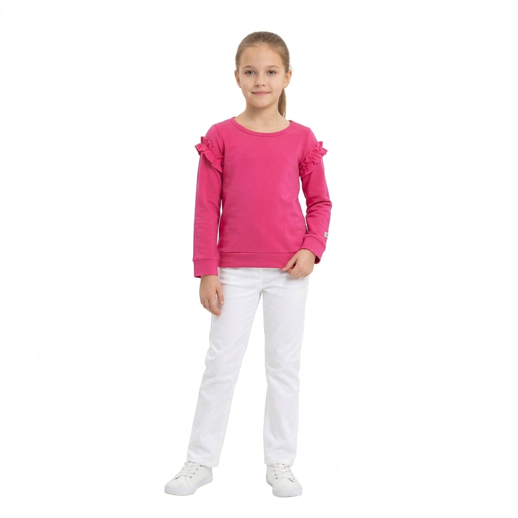 Baby Girls Hot Pink Long Sleeve Cotton T-shirts Top