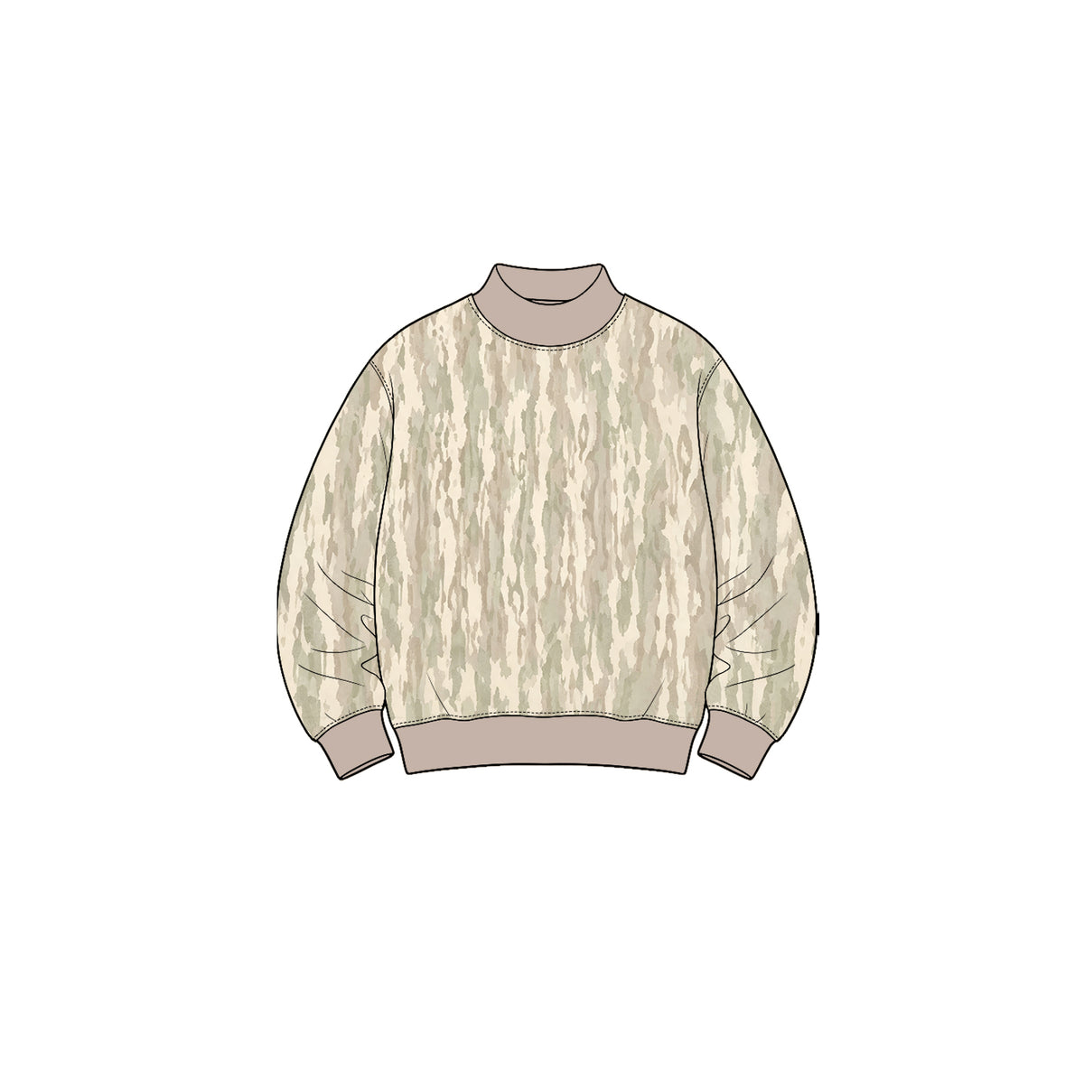 Baby Girls Long Sleeve Khaki Camo Choker T-shirts Top Preorder