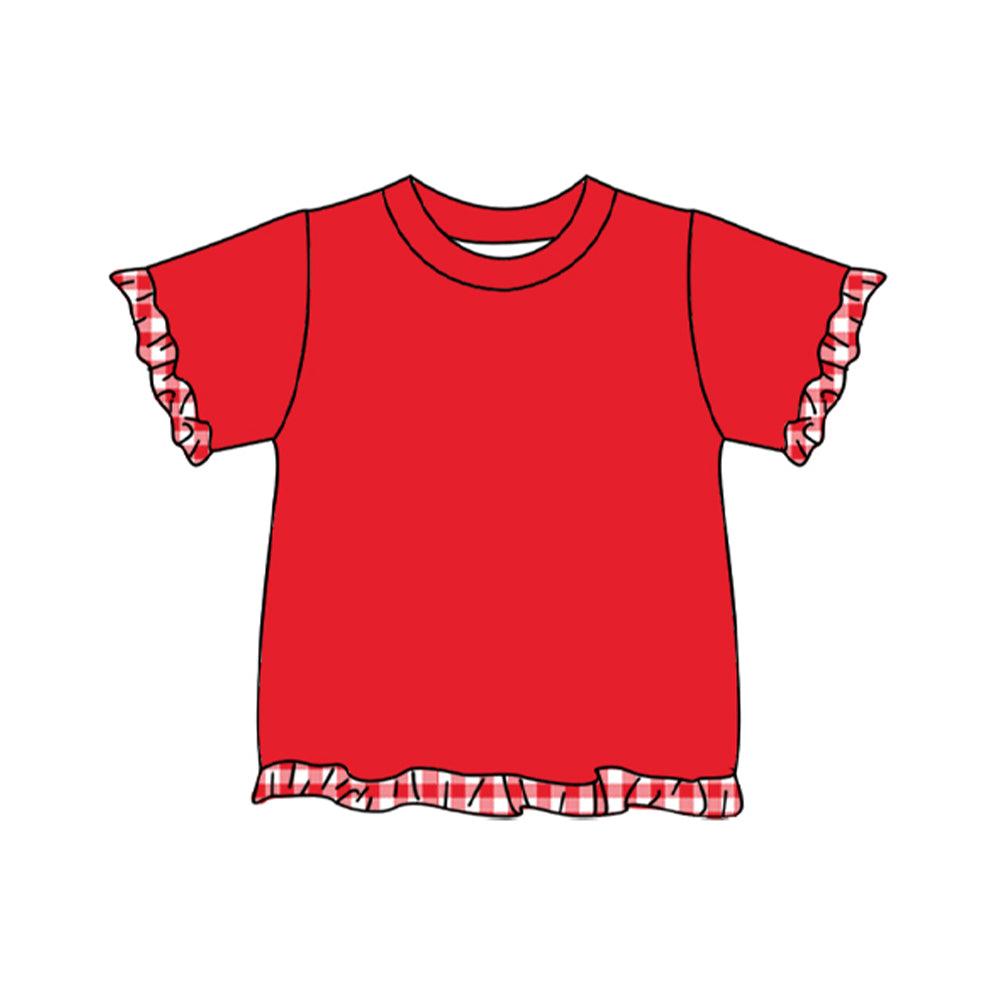 Preorder moq 5 Baby Girls Red Short Sleeve T-shirts Top
