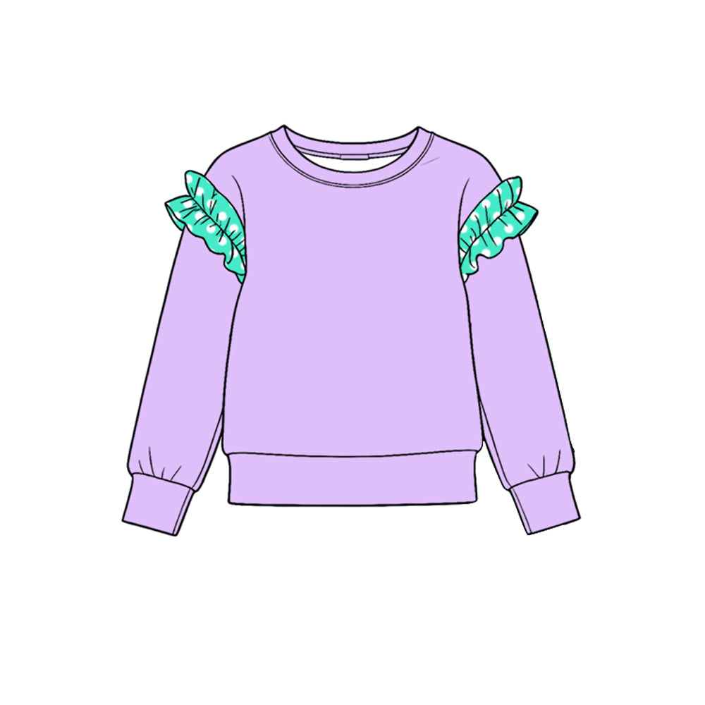 Preorder moq 5 Baby Girls Purple Long Sleeve Cotton T-shirts Top