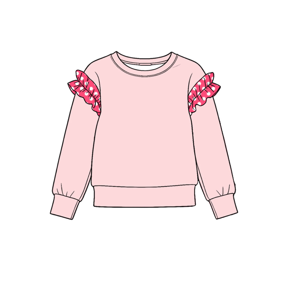 Preorder moq 5 Baby Girls Pink Long Sleeve Cotton T-shirts Top