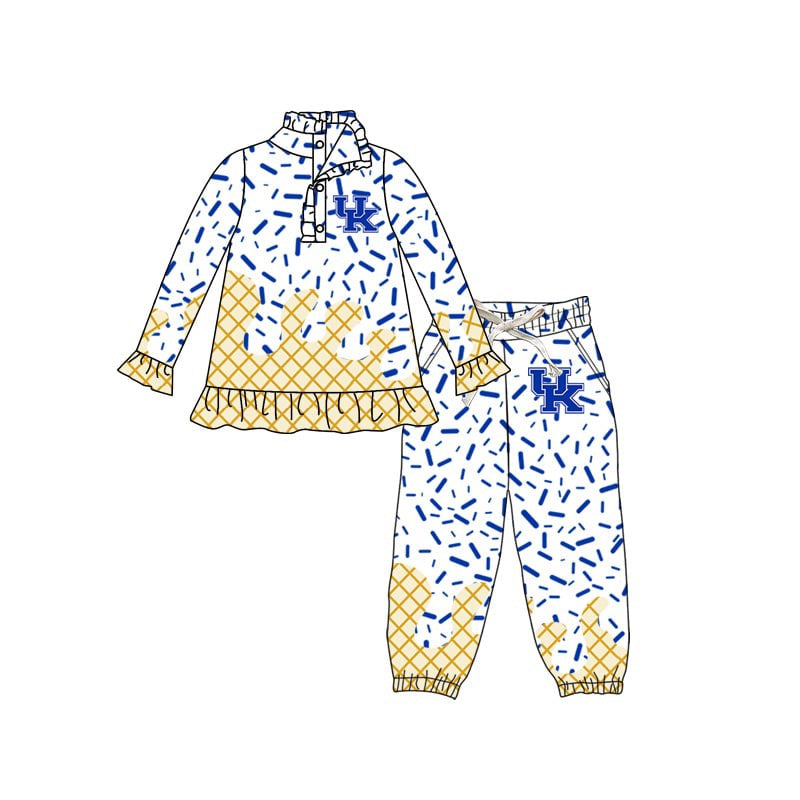 preorder(moq 5) Baby girls UK Team long Sleeve Tee Shirt pants Clothes Sets