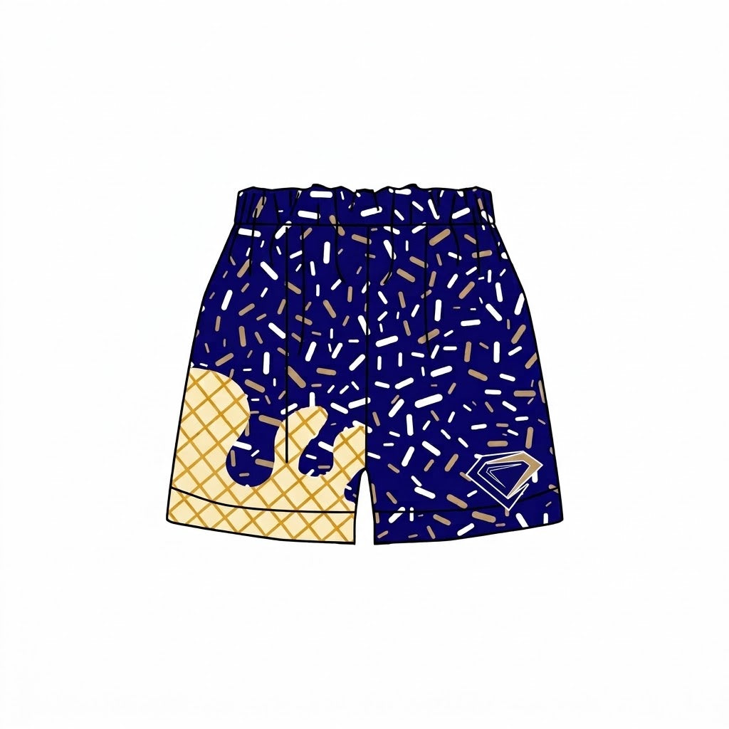 Preorder (moq 5)Baby Boys Drip Sprinkles Navy Diomand Team Shorts Bottoms