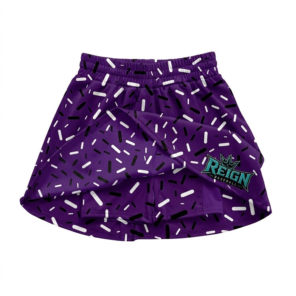 Preorder (moq 5)Baby Girls Drip Sprinkles Purple Reign Team Skirts Bottoms