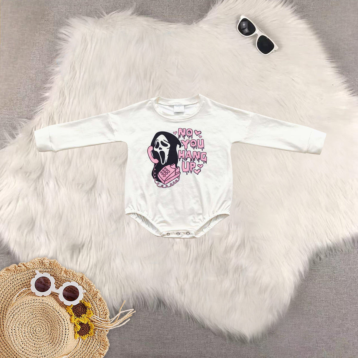 Sibling Baby Girls Long Sleeves Halloween Horrible Friends Dresses No You Hang Up Romper