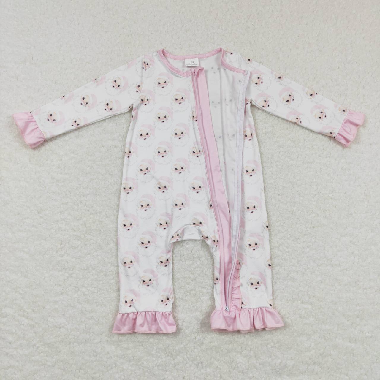 USA Shop Baby Girls Pink Santa Christmas Ruffle Rompers