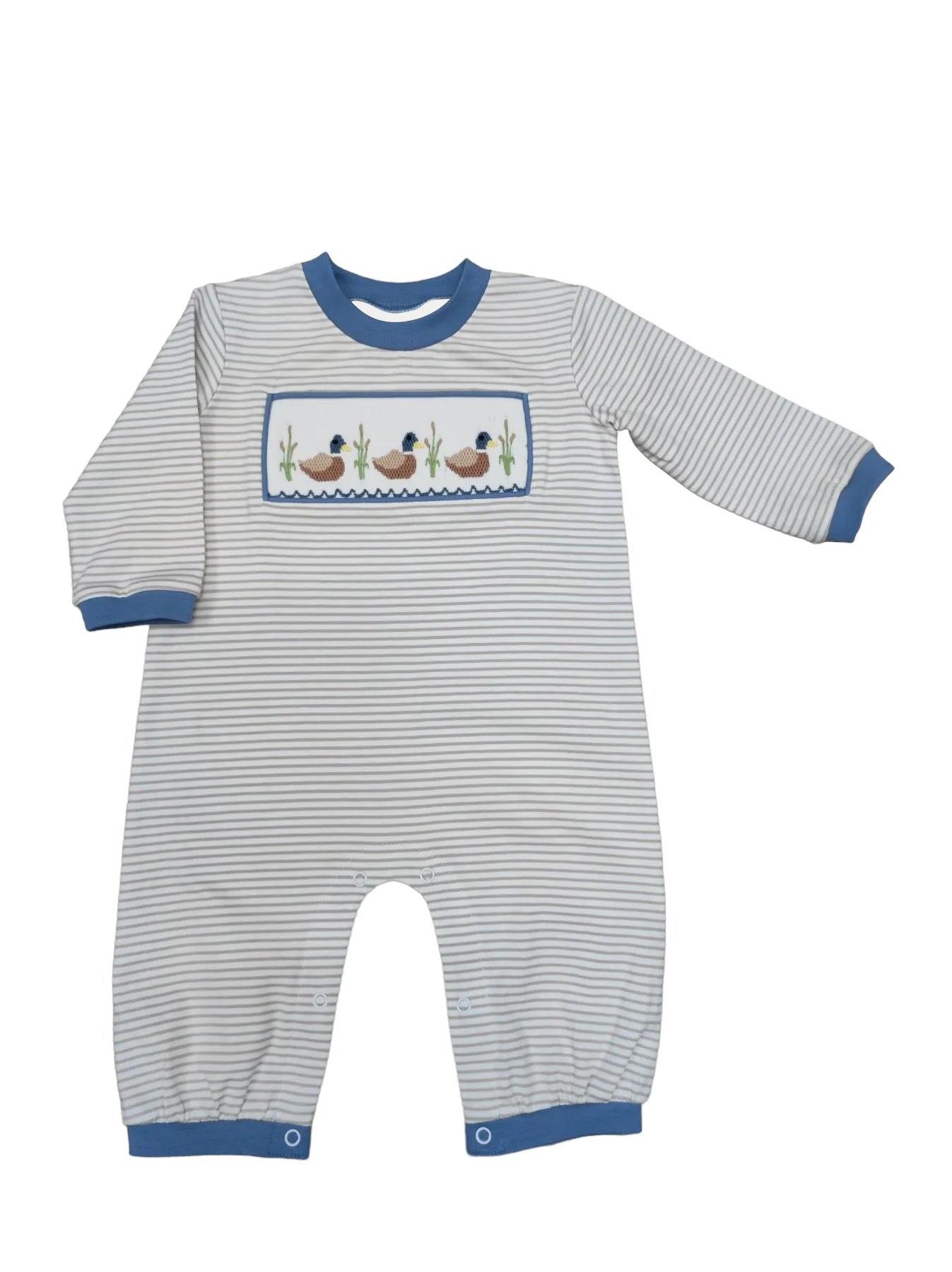 Baby Boys Hunting Duck Long Sleeve Stripes Rompers preorder