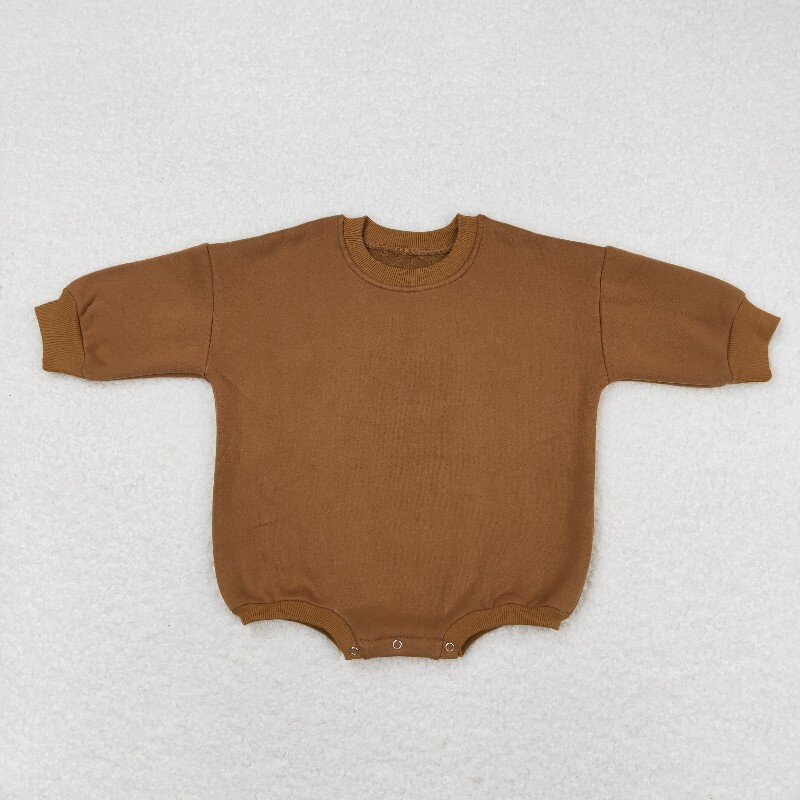 Baby Girls Thick Brown Long Sleeve Romper Sweaters