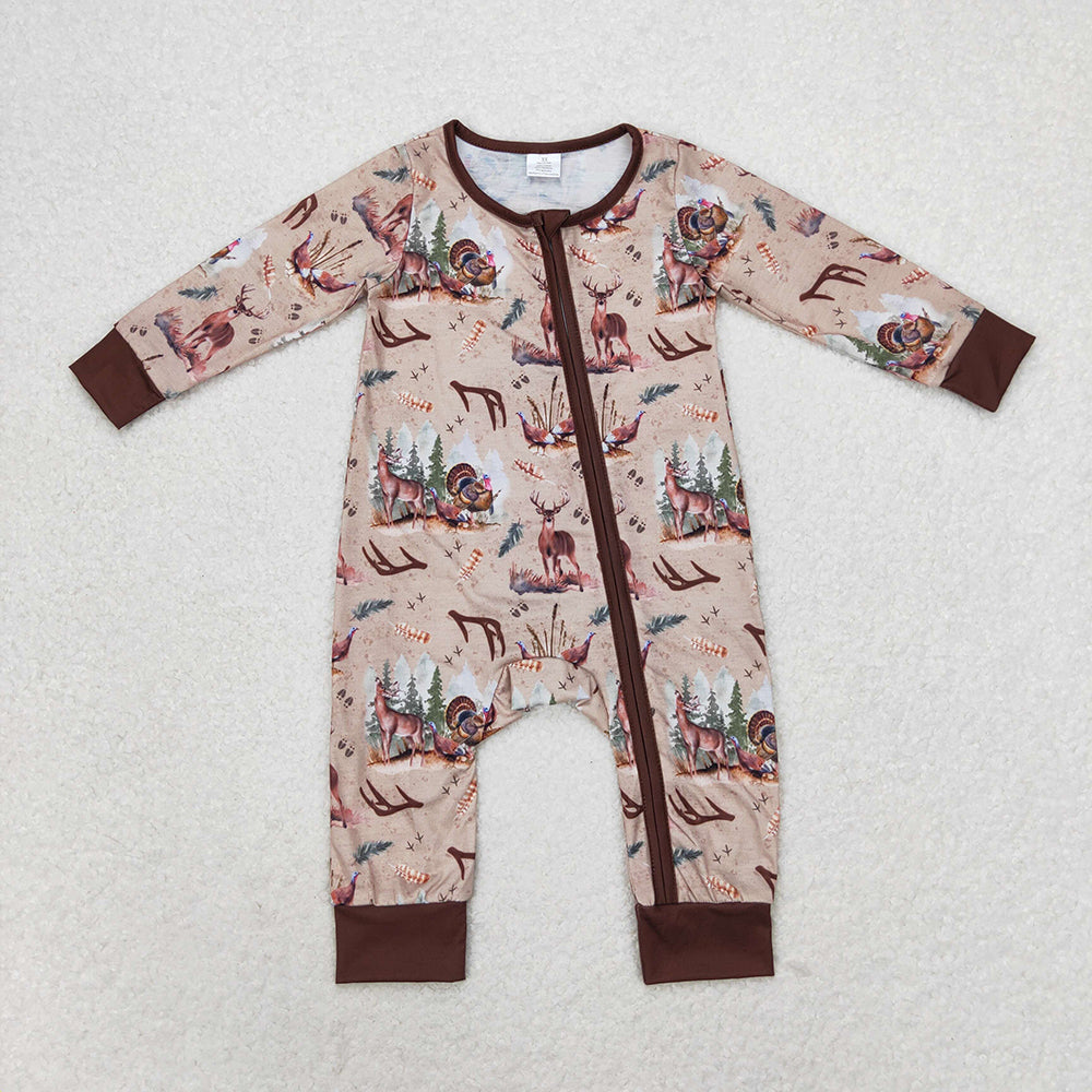 Sibling Baby Infant Boys Hunting Season Duck Bamboo Zip Sleepers Rompers