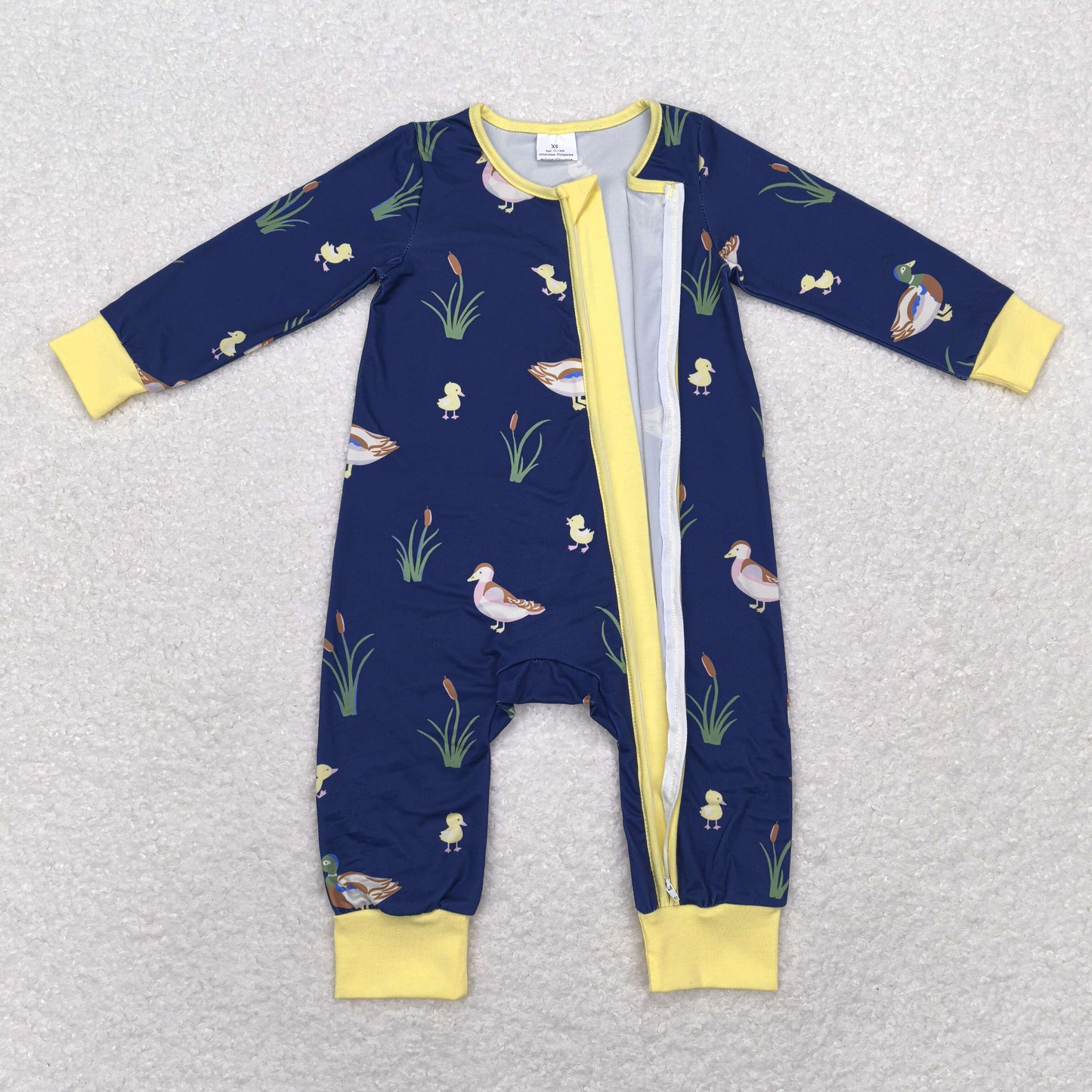 USA Shop Baby Infant Kids Fall Ducks Zip Long Sleeve Rompers