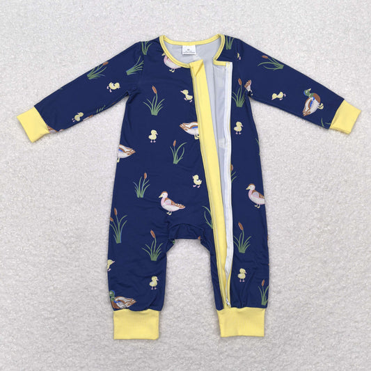 USA Shop Baby Infant Kids Fall Ducks Zip Long Sleeve Rompers
