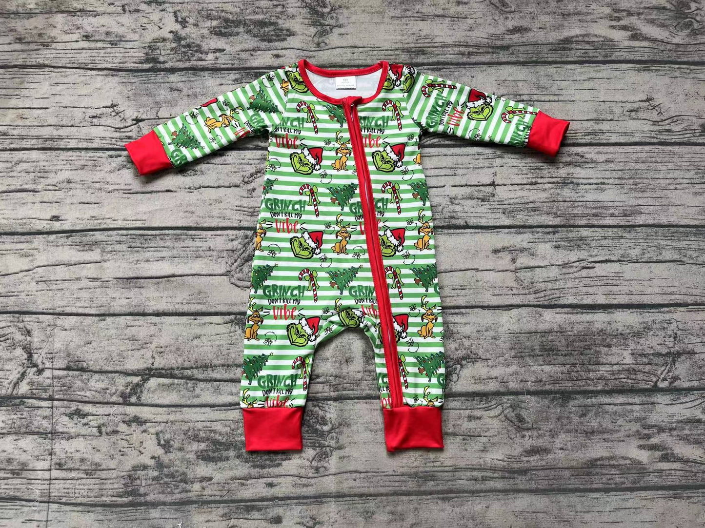 Baby Infant Boys Christmas Green Face Frog Zip Rompers