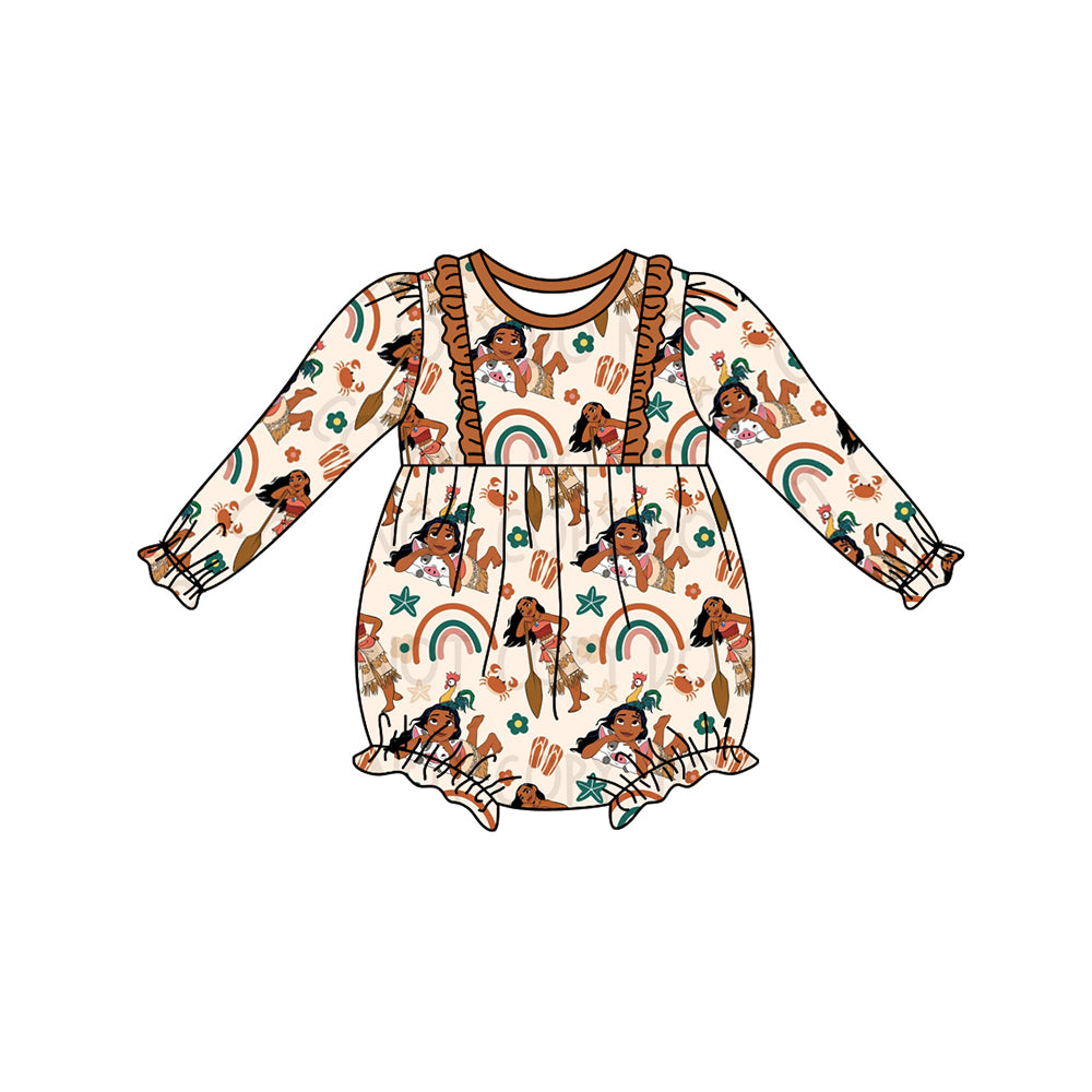 Baby Infant Girls Rainbow Princess Long Sleeve Rompers preorder