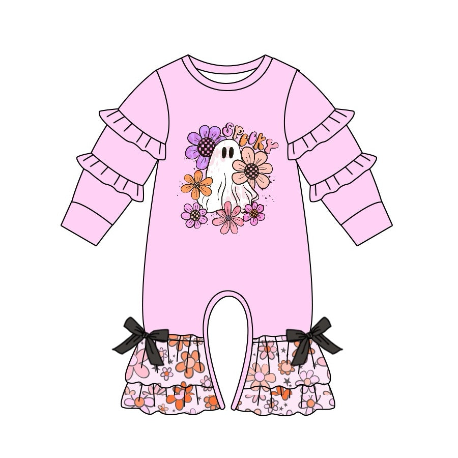Baby Infant Girls Halloween Ghost Flowers Rompers preorder