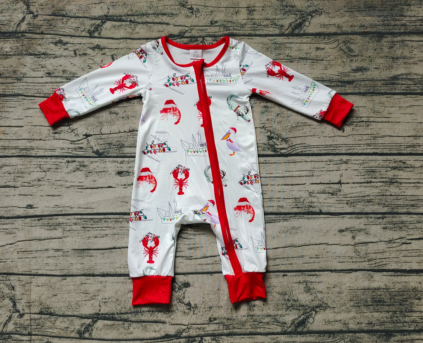 Baby Infant Boys Christmas Bamboo Crawfish Boots Crocodile Rompers