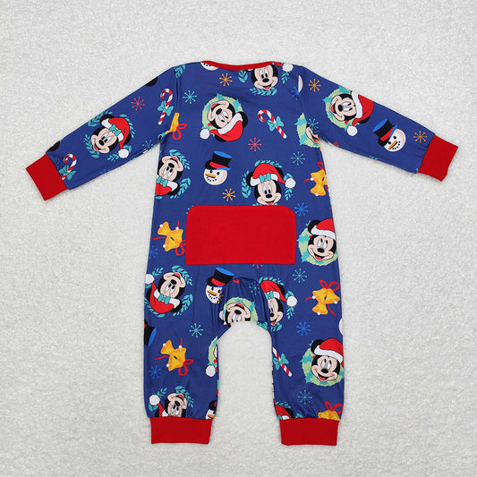 Baby Infant Christmas Cartoon Mouse Hats Zip Rompers