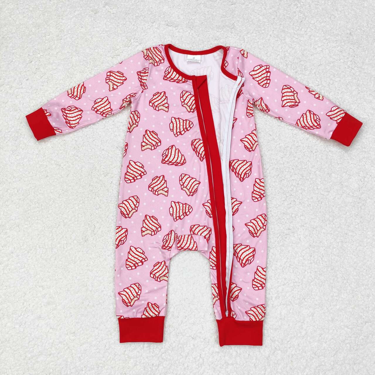 USA Shop Baby Girls Christmas Tree Cake Zip Rompers