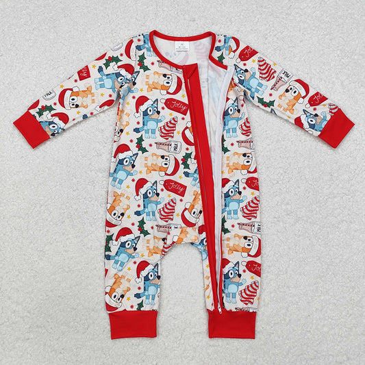 Baby Infant Boys Christmas Dogs Long Sleeve Rompers