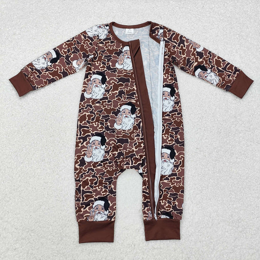 USA Shop Baby Infant Boys Christmas Camo Santa Zip Rompers