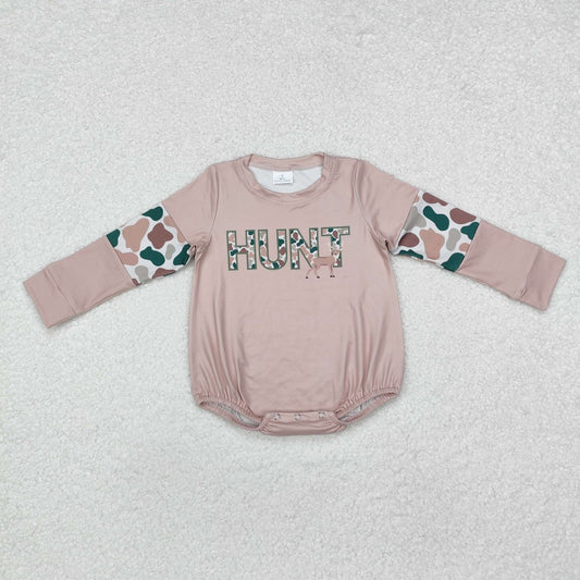 Sibling Baby Boys Girls Long Sleeves Camo Deer Dogs Ducks Hunting Rompers