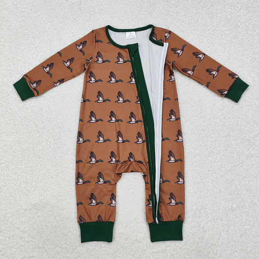 Baby Infant Boys Mallard Ducks Hunting Zip Sleeprs Rompers