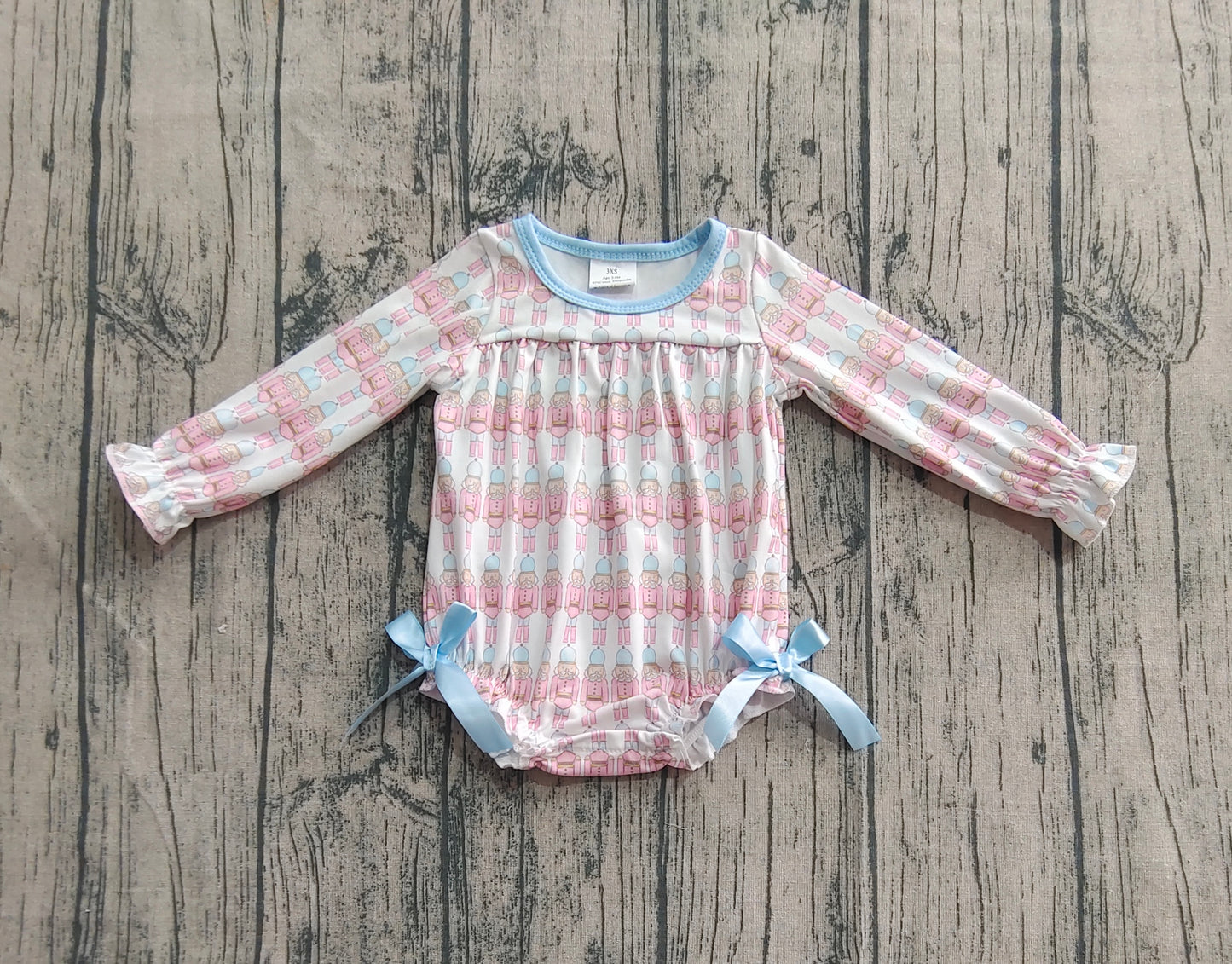 Baby Girls Christmas Soldiers Bows Ruffle Rompers