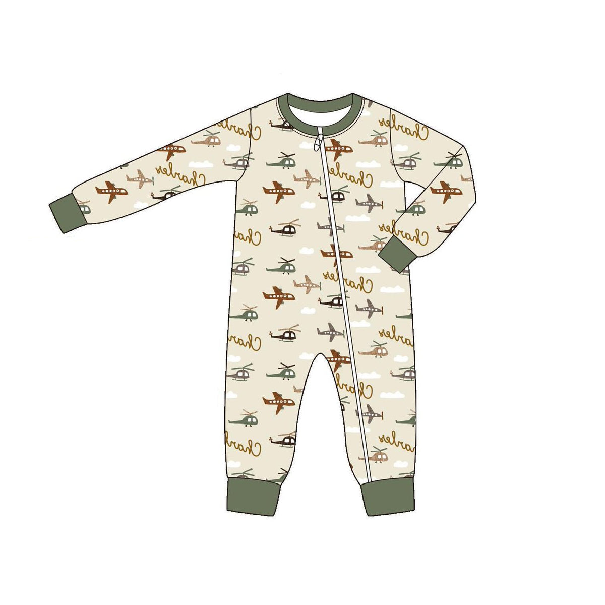 Baby Boys Long Sleeves Planes Airs Zipper Rompers Preorder