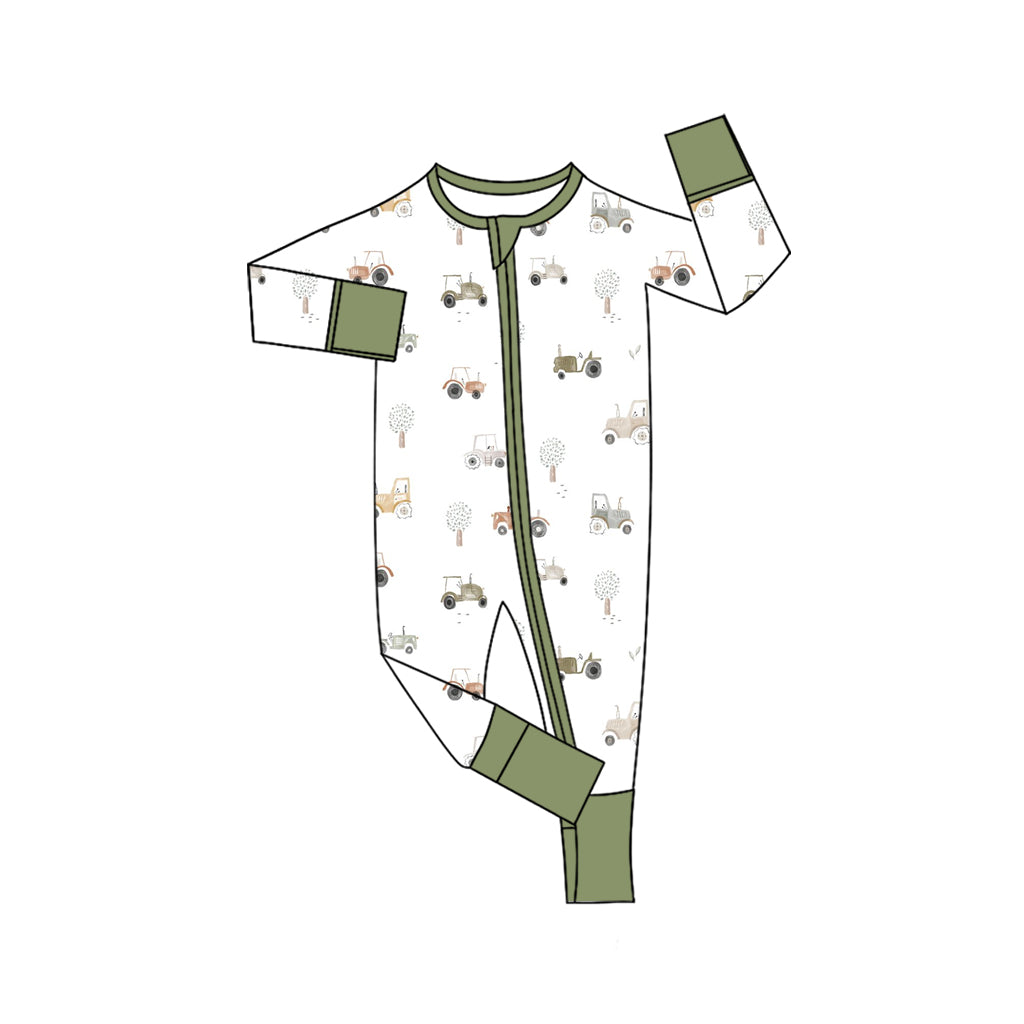 Baby Boys Golf Plaid Zipper Footie Rompers Preorder