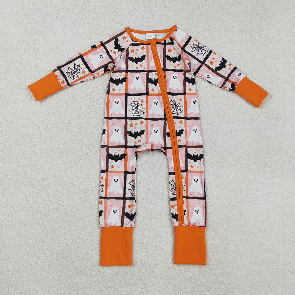 Sibling Baby Girls Ghosts Bats Top Pants Halloween Rompers Pajamas Sets