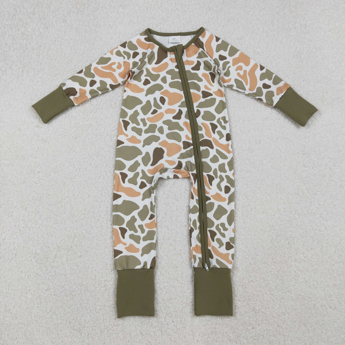 Sibling Baby Boys Green Orange Camo Southern Pajamas Button Shirts Hoodies Top