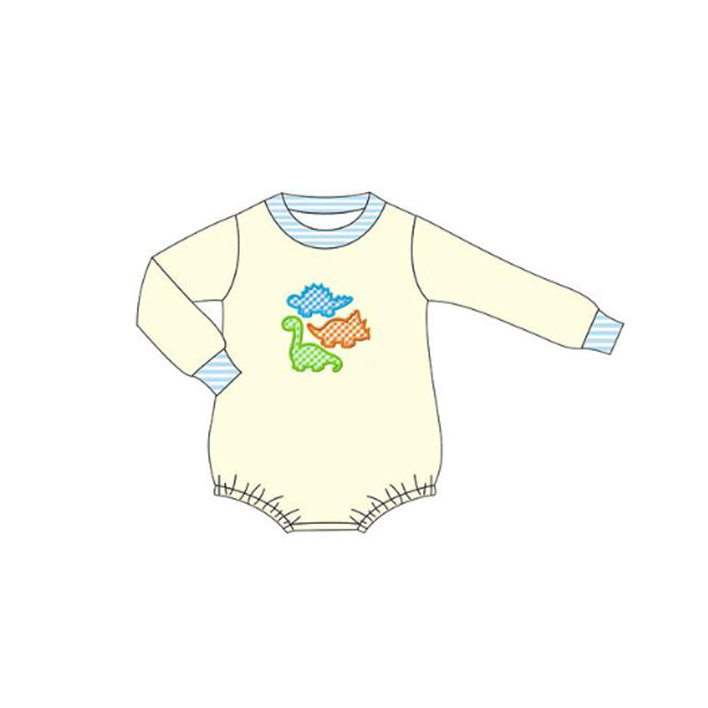 Baby Boys Yellow Long Sleeve Dinosaurs Rompers Preorder