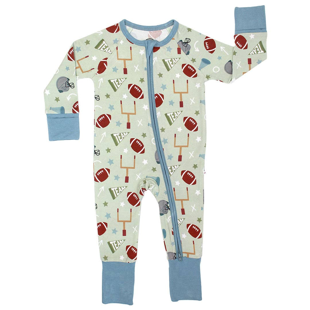 Baby Boys Footballs Team Two Way Zip Convertible Rompers Preorder
