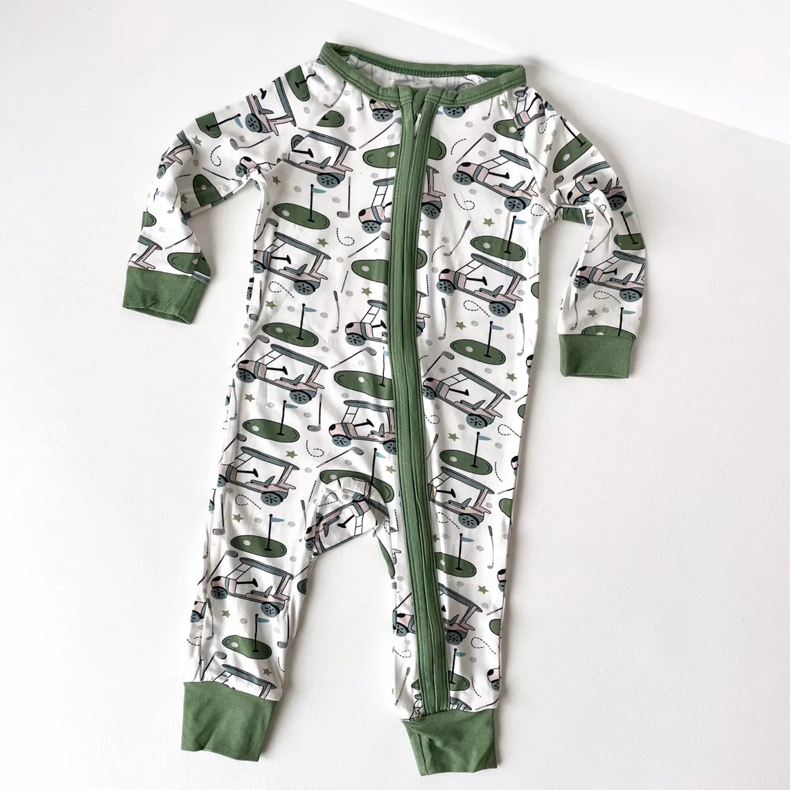 Baby Boys Golf Trucks Two Way Zipper Convertible Rompers Preorder