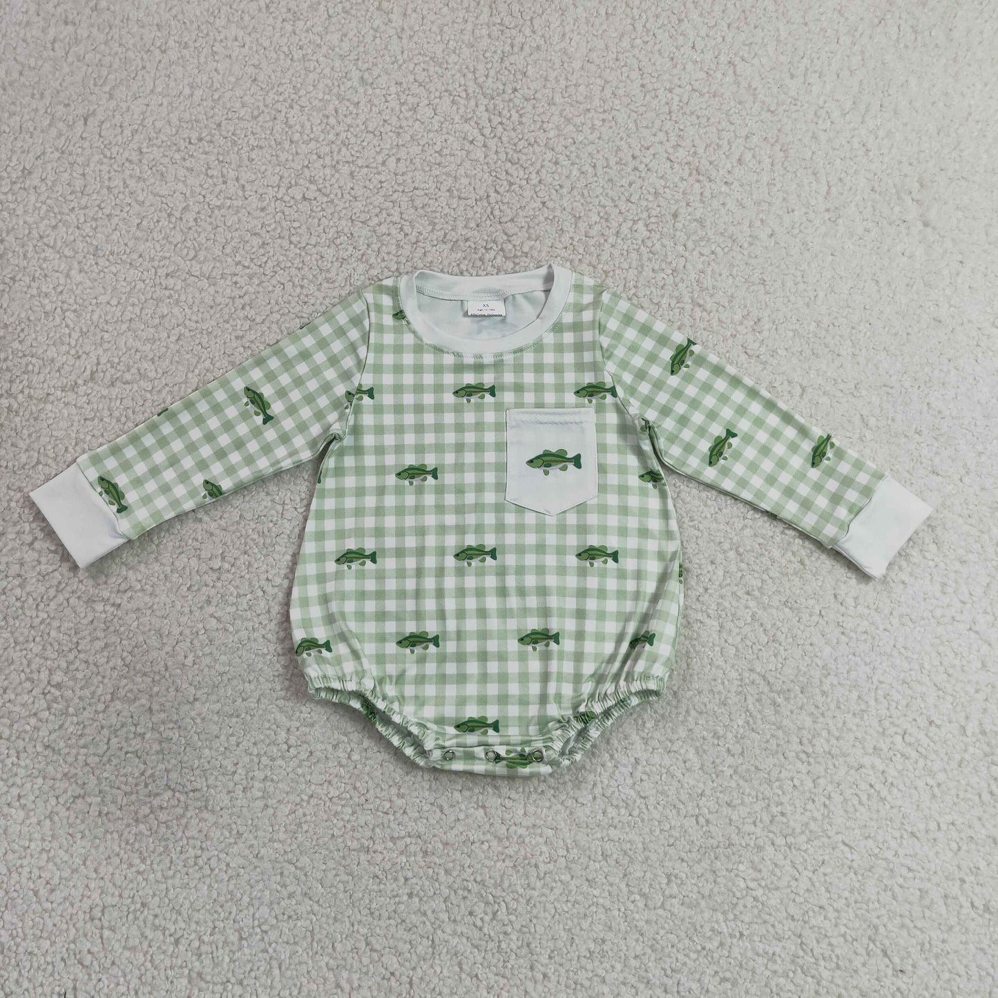 Sibling Baby Boys Long Sleeves Fishes Hunting Pockets Pant Clothes Set Rompers