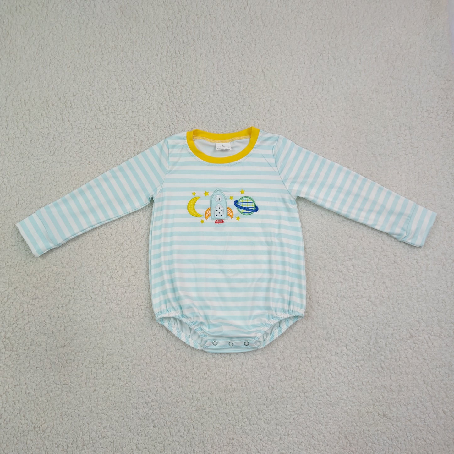 Sibling Baby Boys Embroidery Moons Rocket Earth Shirts Pant Clothes Set Rompers