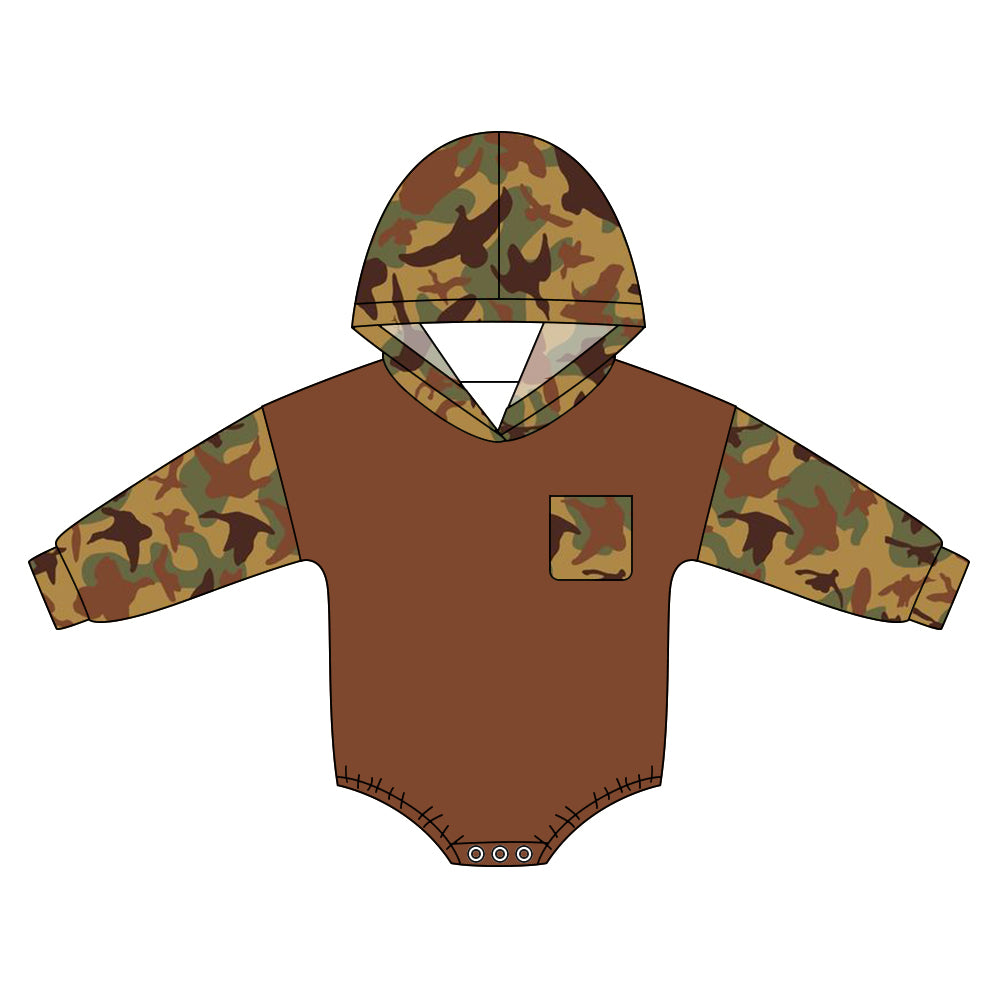 Baby Boys Southern Ducks Camo Pocket Hunting Rompers Preorder