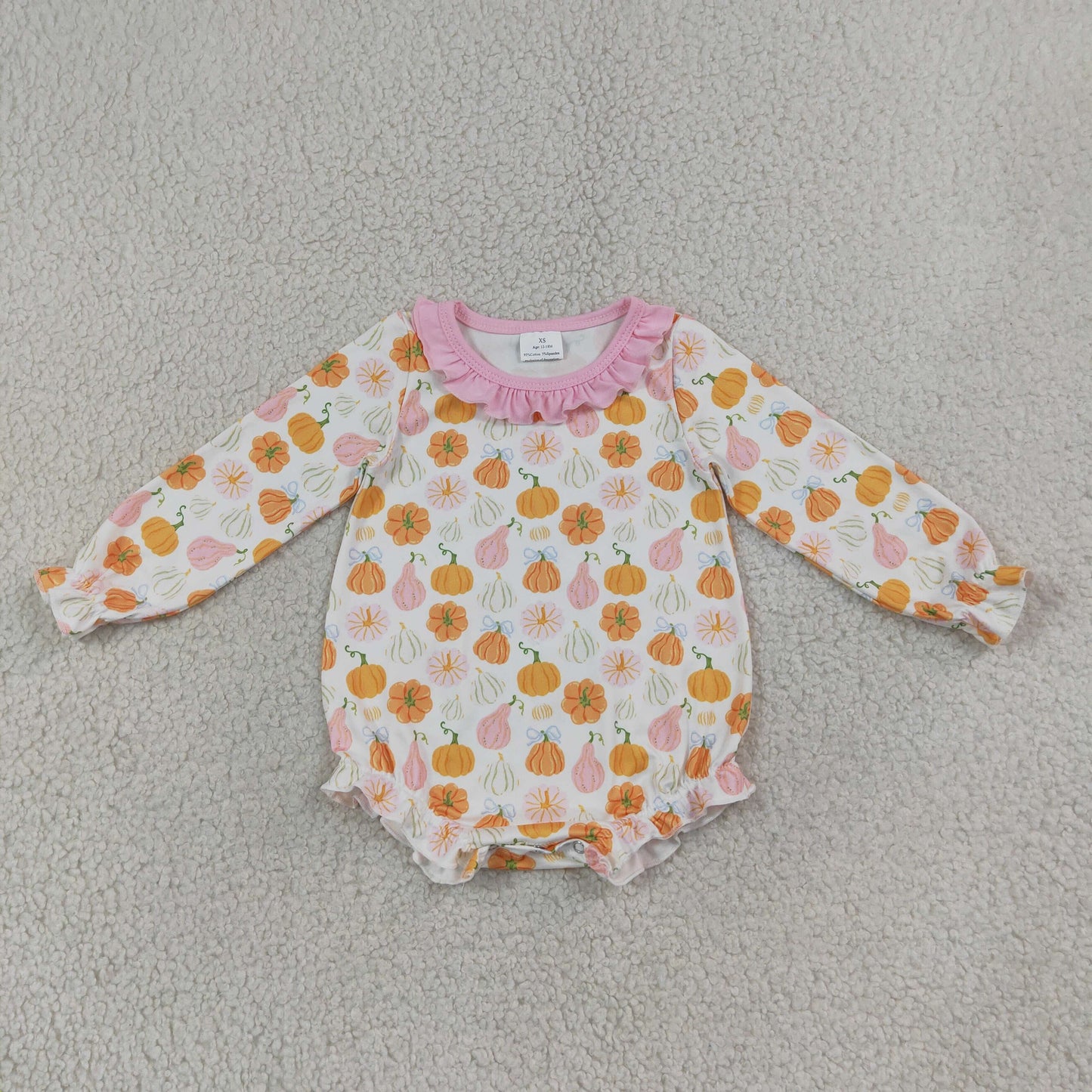 Sibling Baby Girls Flowers Pumpkins Tunic Legging Pants Fall Clothes Set Ruffle Rompers