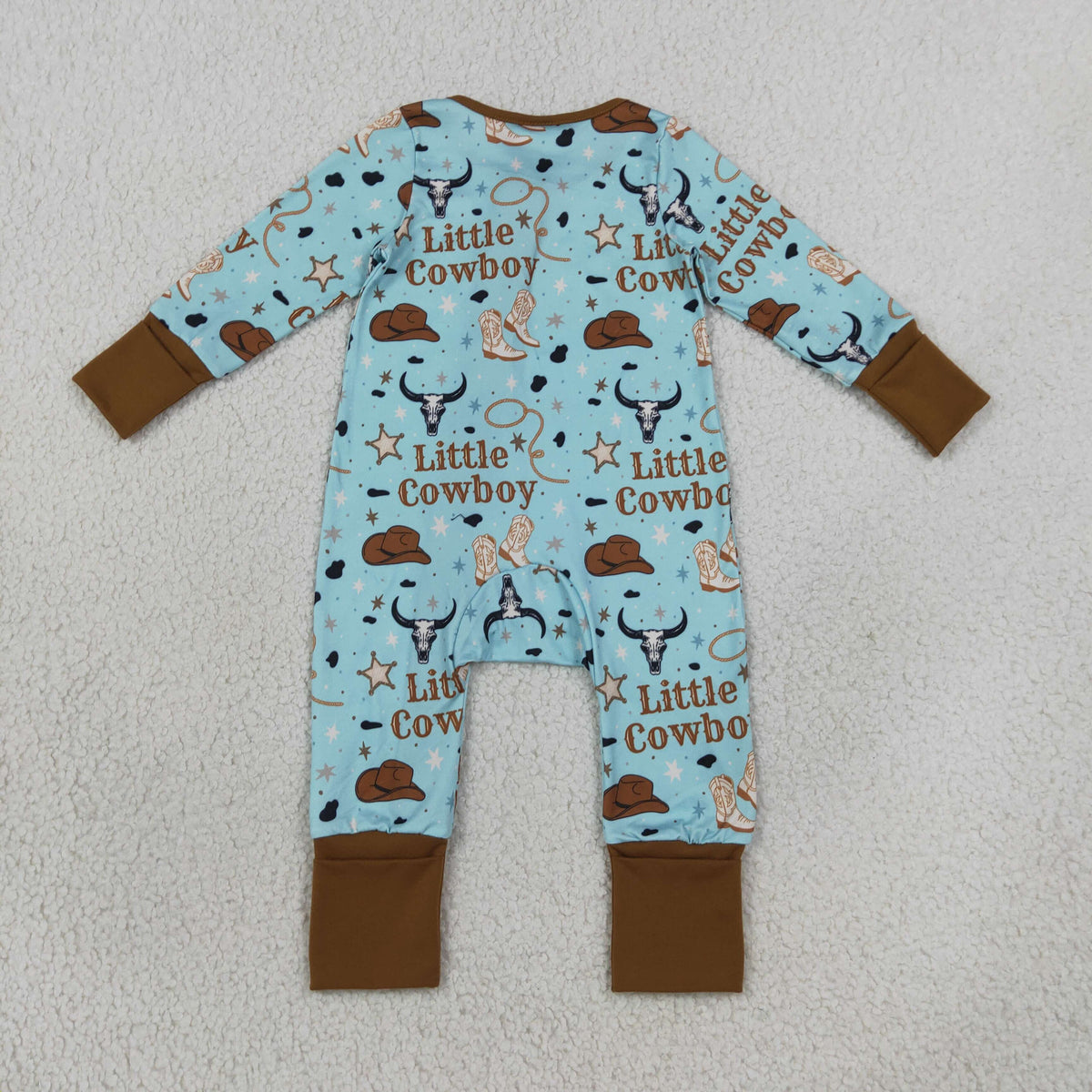 Sibling Baby Boys Little Cowboys Boots Hats Top Pant Western Pajamas Set Zip Rompers