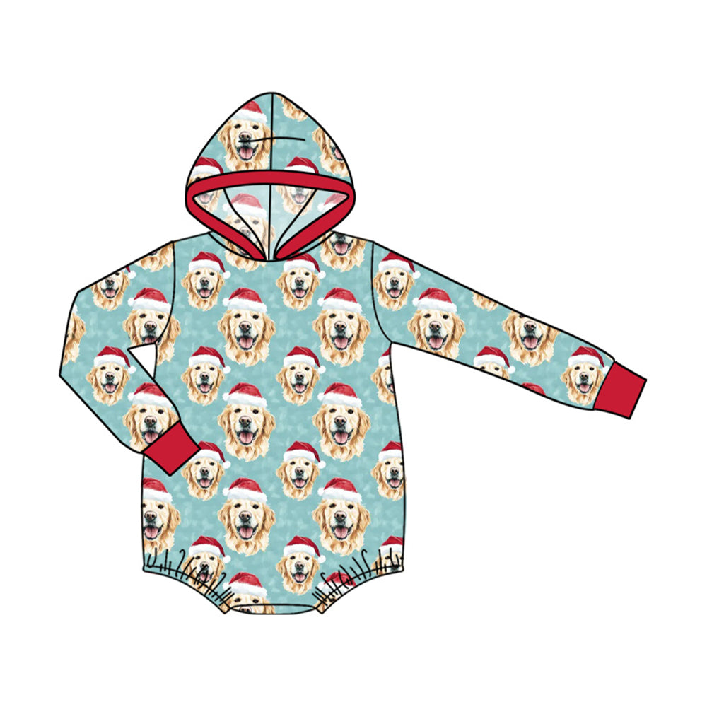 Preorder moq 5 Baby Boys Hat Dogs Christmas Hoodie Rompers