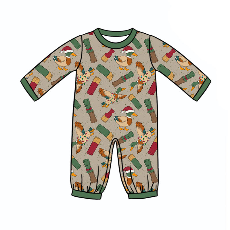 Preorder moq 5 Baby Boys Hat Ducks Calls Christmas Pant Rompers
