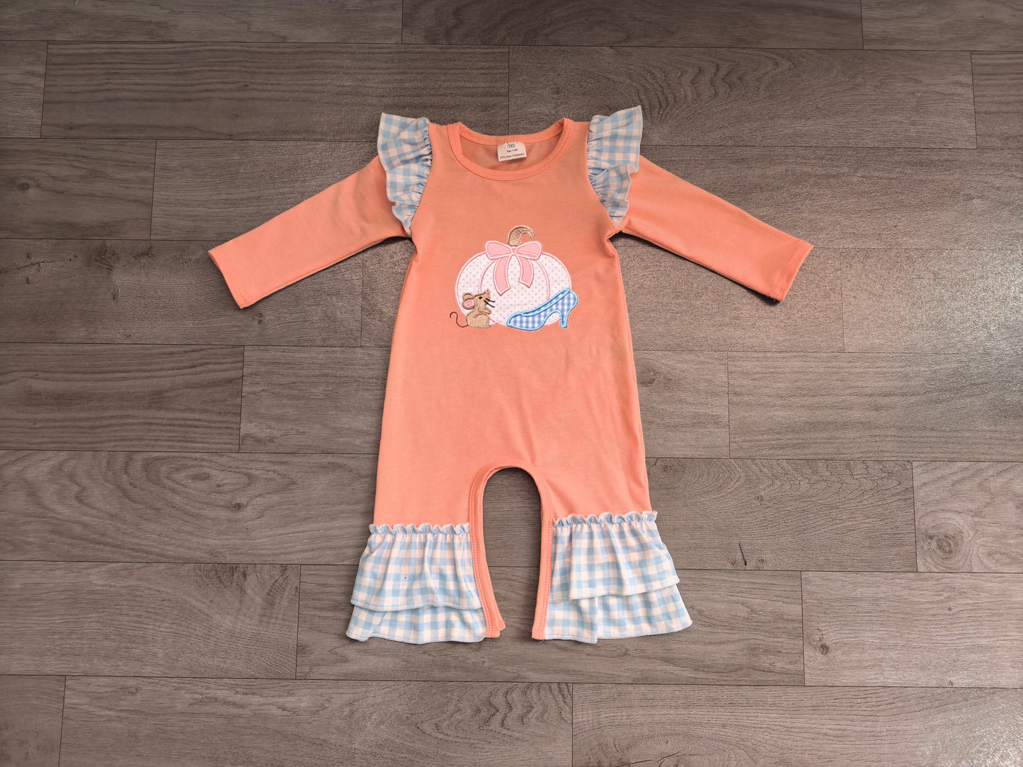 Baby Girls Bow Pumpkins Mouse Fall Ruffle Pant Rompers Preorder