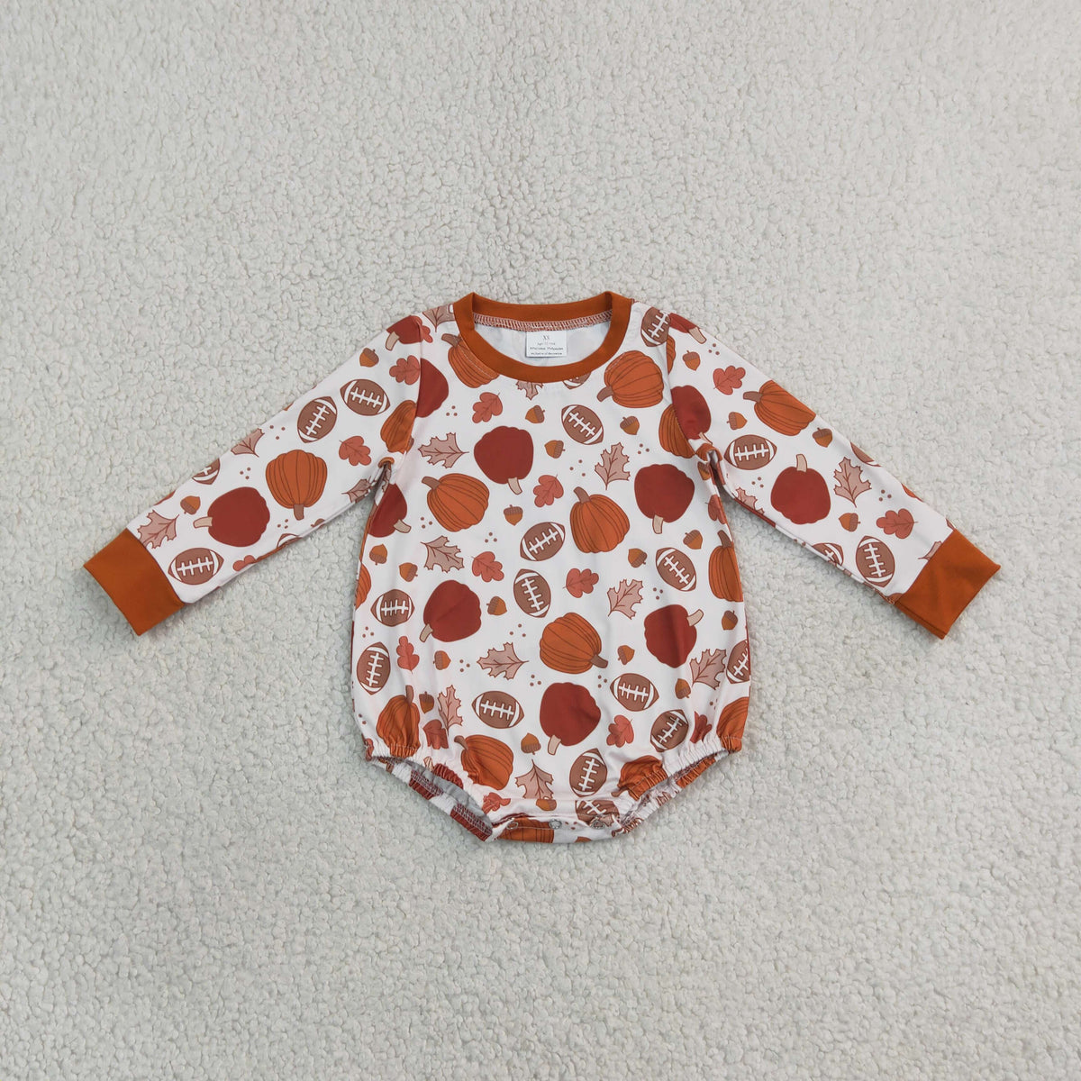Sibling Baby Boys Pumpkins Footballs Fall Jogger Clothes Set Zip Pullover Rompers