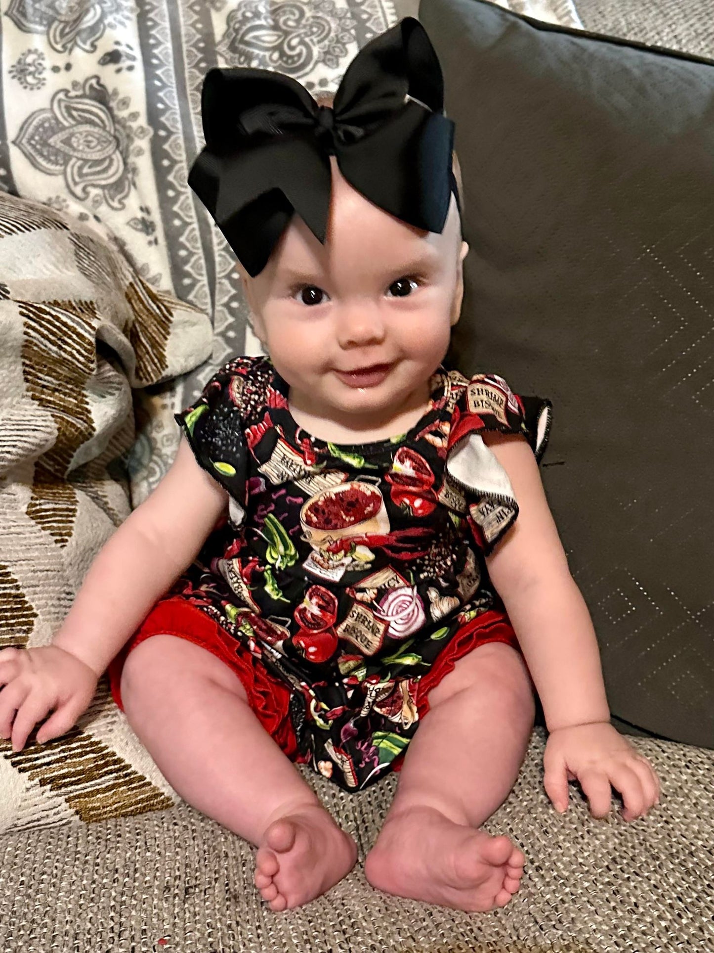 Baby Girls Crawfish Lobster Summer Pearl Shorts Sets