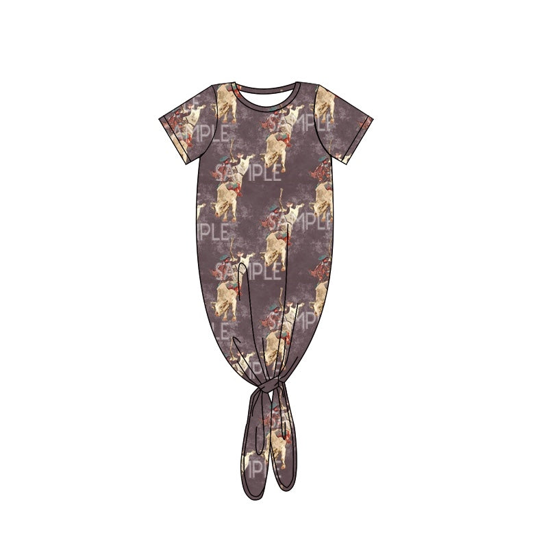 Baby Newborn Boys Horse Western Short Sleeve Rodeo Gowns preorder