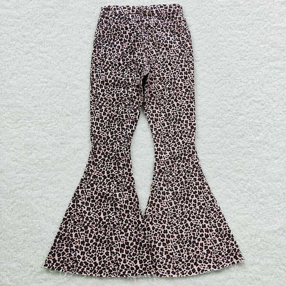 USA Shop Adult Women Leopard Denim Bell Pants Jeans